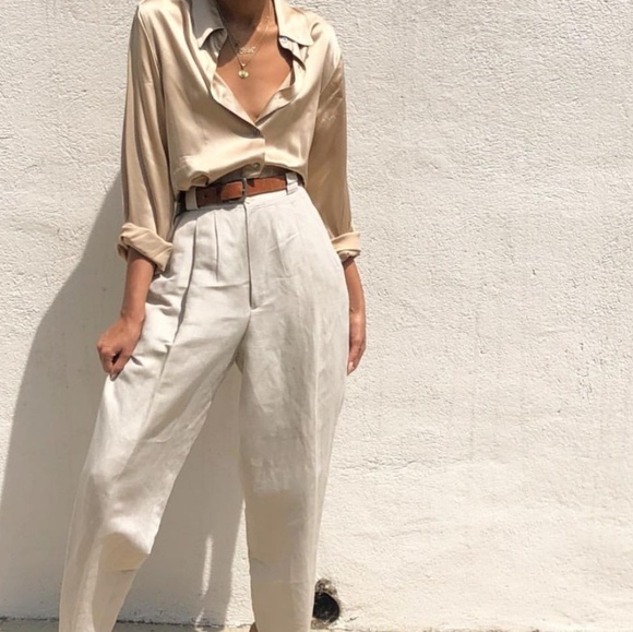 high waisted peg pants